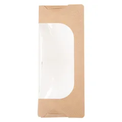 BOÎTES SANDWICH AVEC FENÊTRE THEPACK  12,4x12,4x5,5 CM NATUREL CARTON NANO-MICRO + OPP (500 UNITÉ)